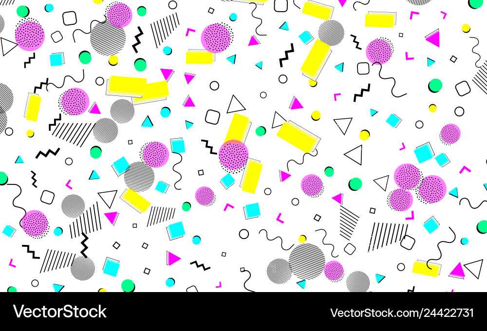 Pop art color background memphis pattern Pop art color background memphis pattern vector image