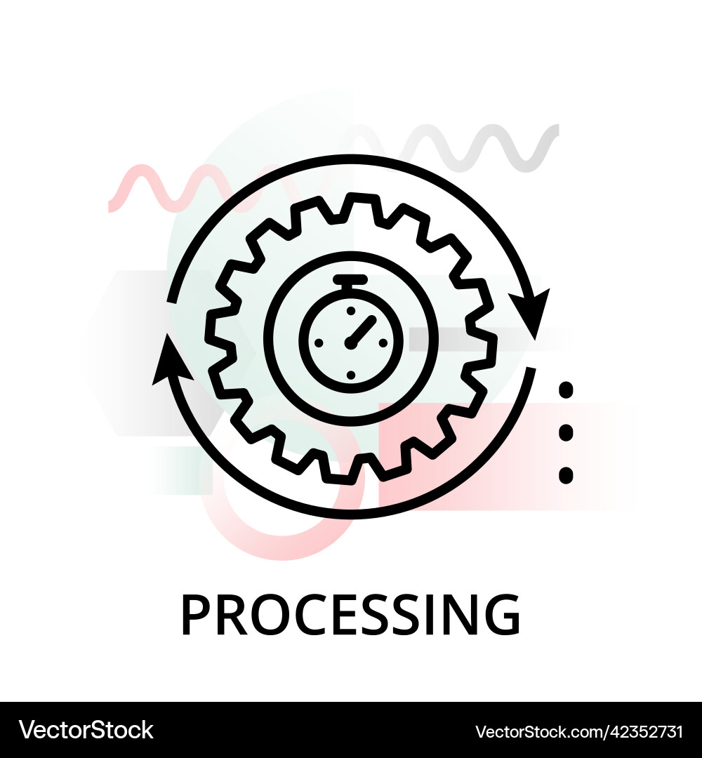 Processing icon on abstract background Processing icon on abstract background vector image