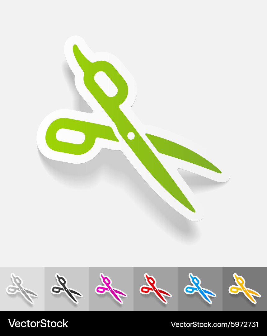 Realistic design element scissors vector image