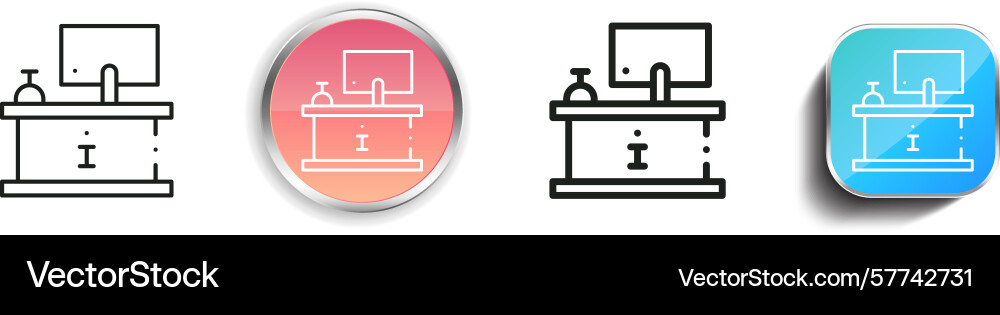 Reception icon thin linear regular and button Reception icon thin linear regular and button vector image