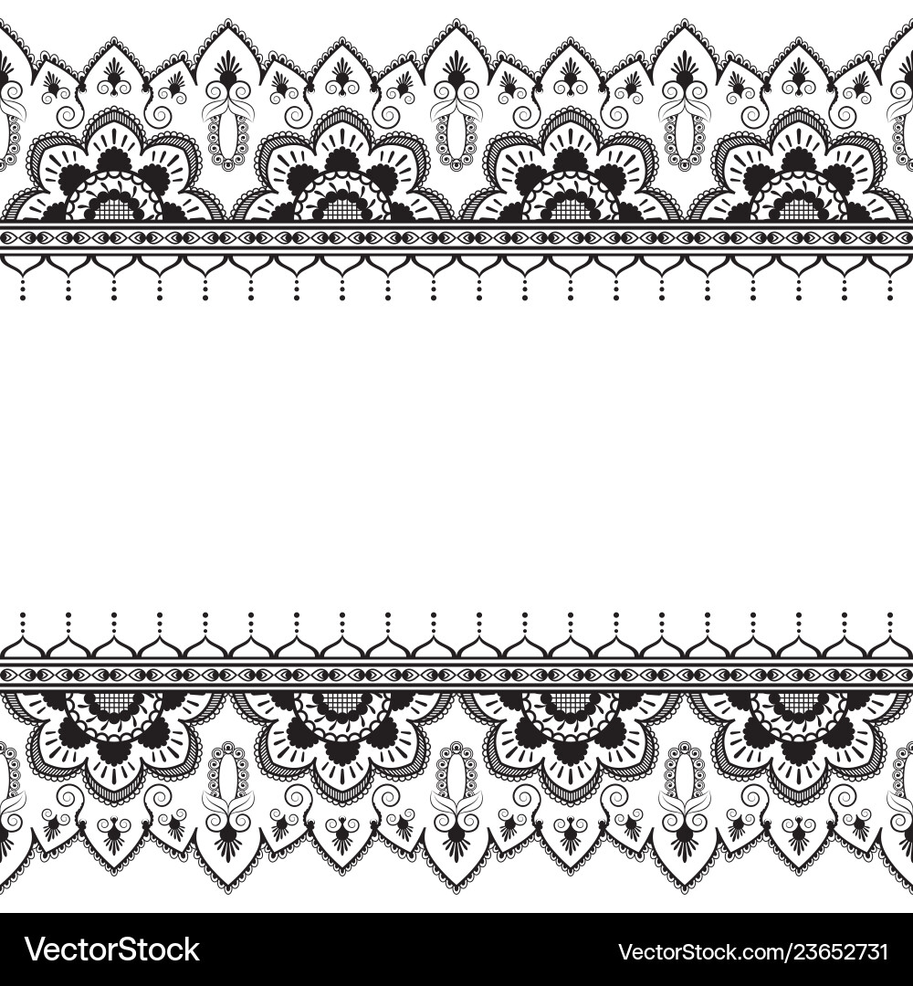Seamless pattern mehndi border elements in indian Seamless pattern mehndi border elements in indian vector image