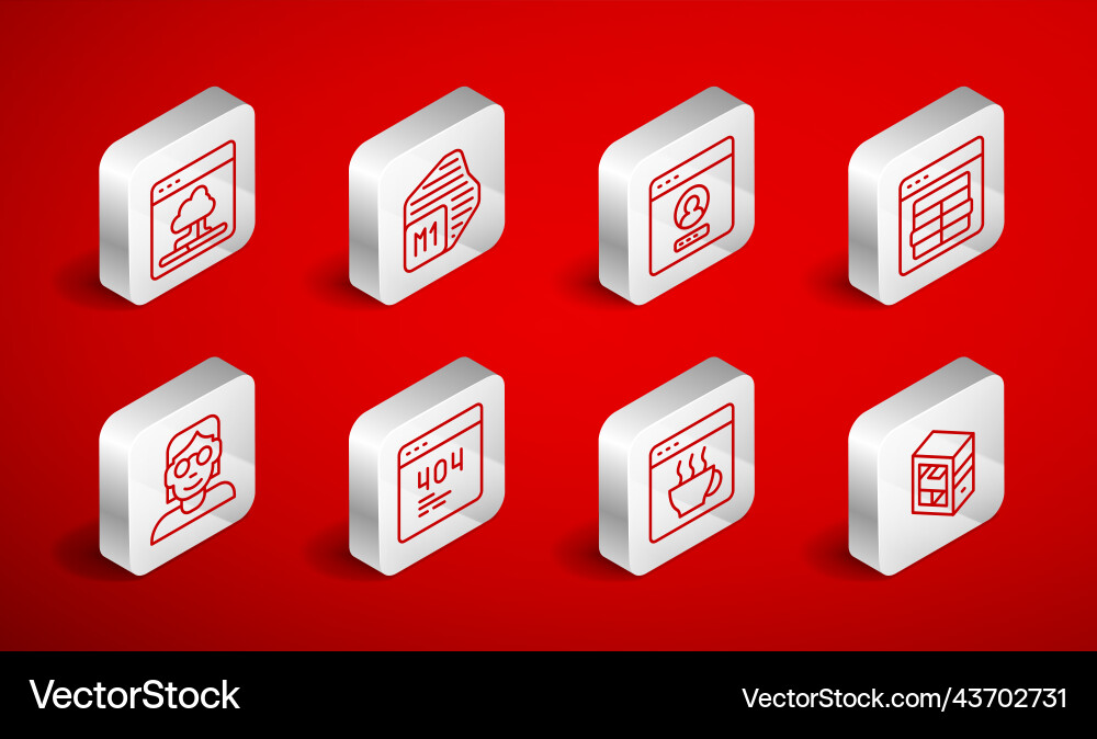 Set line computer processor create account Set line computer processor create account vector image