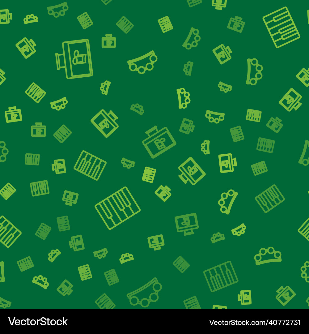 Set line computer with music note Vector Image