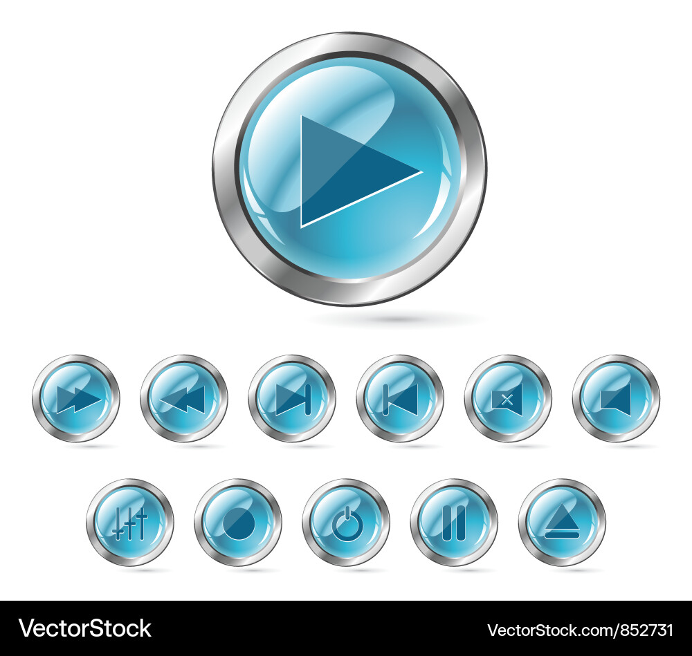 Set of glossy buttons vector image