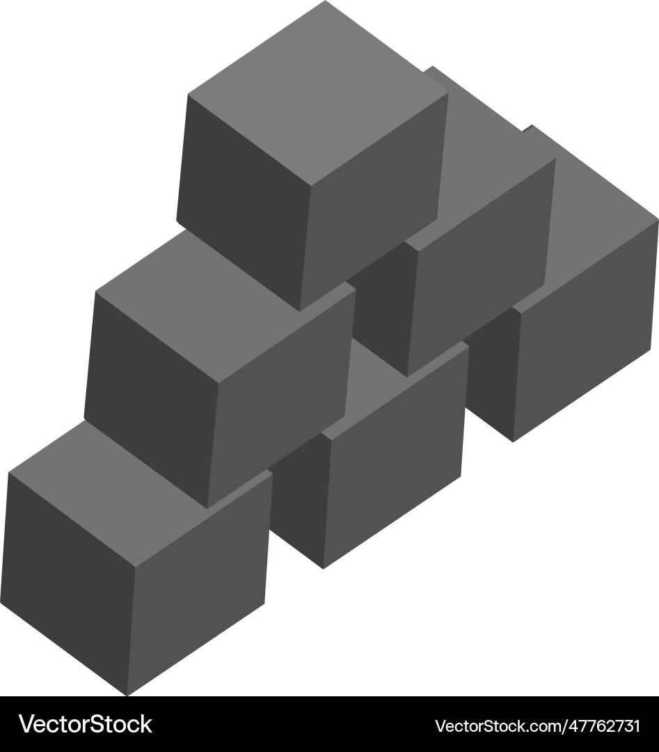 Stacked blocks box icon vector image
