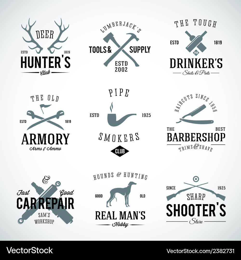 Vintage Retro Hobby Labels Vector Image