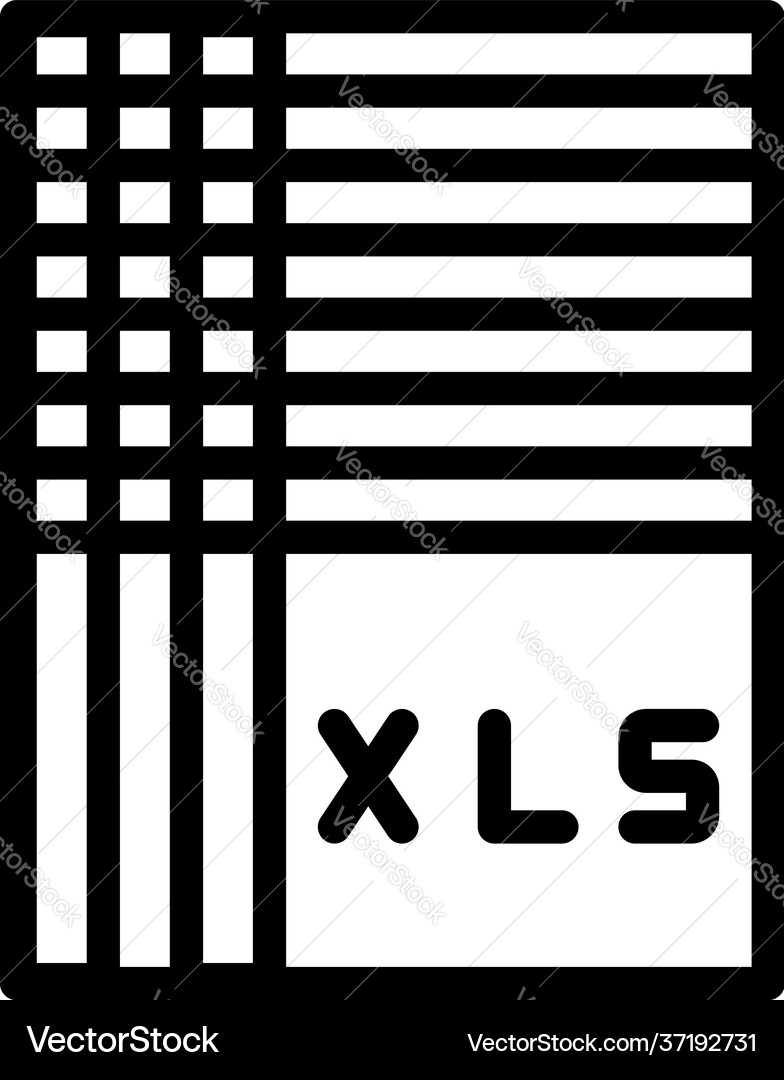 Xls database icon outline style vector image