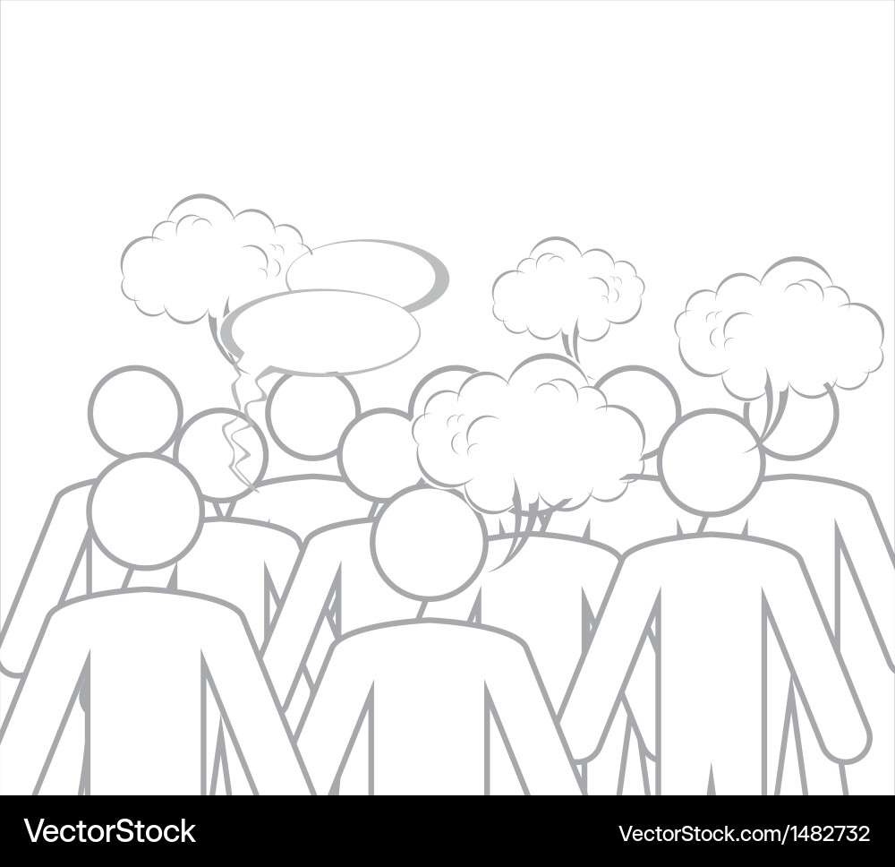 A group of characters is having discussion vector image