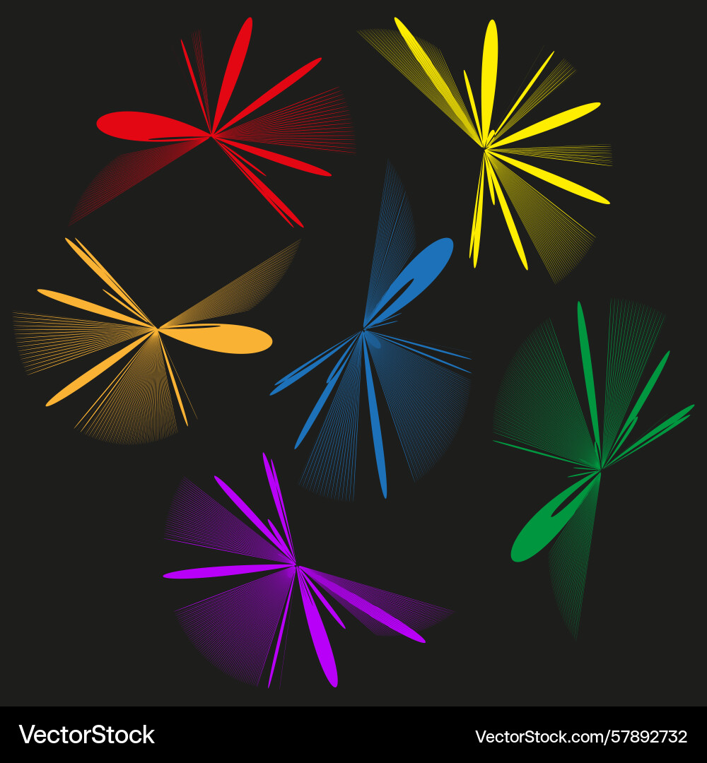Abstract ray pattern colorful line design dynamic Abstract ray pattern colorful line design dynamic Vector Image