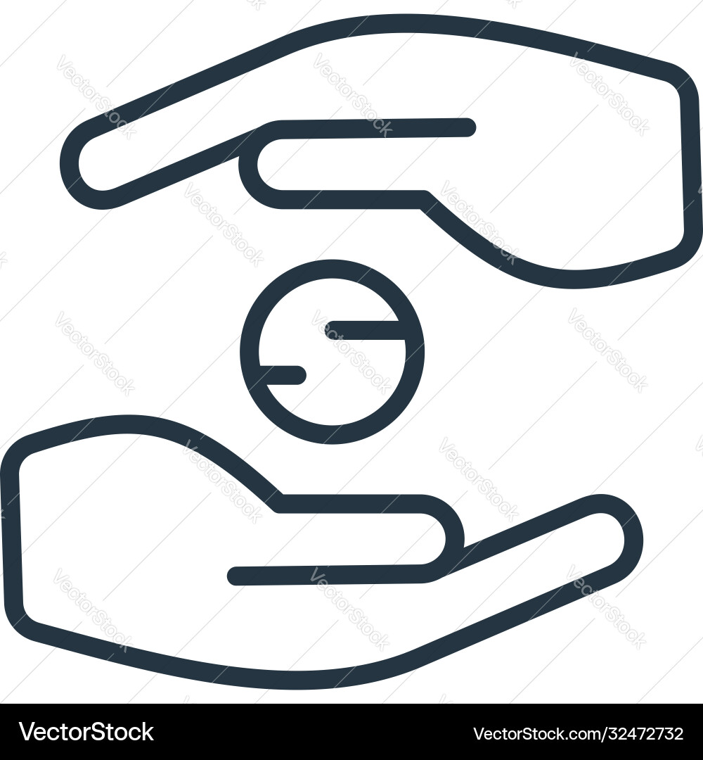 Alms icon editable stroke linear symbol Alms icon editable stroke linear symbol vector image
