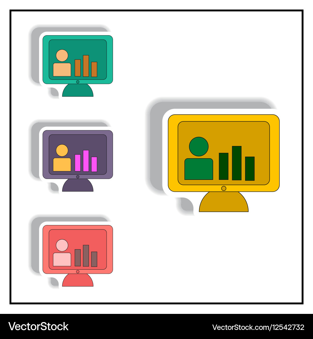 Bar graph and online report vector image