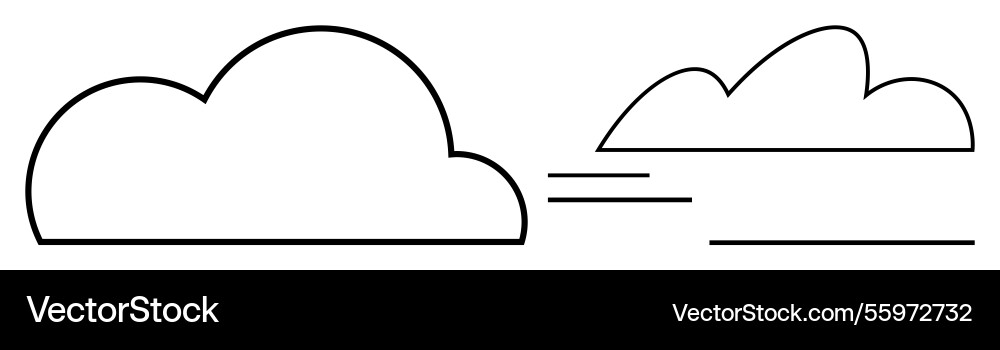 Cloud transition concept with large and small Cloud transition concept with large and small Vector Image