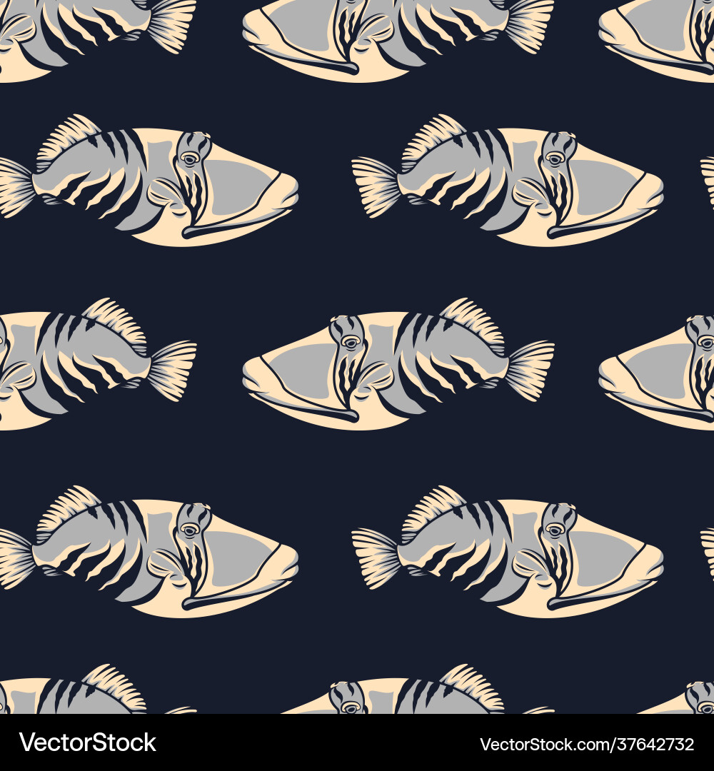 Colored seamless pattern with fish vector image