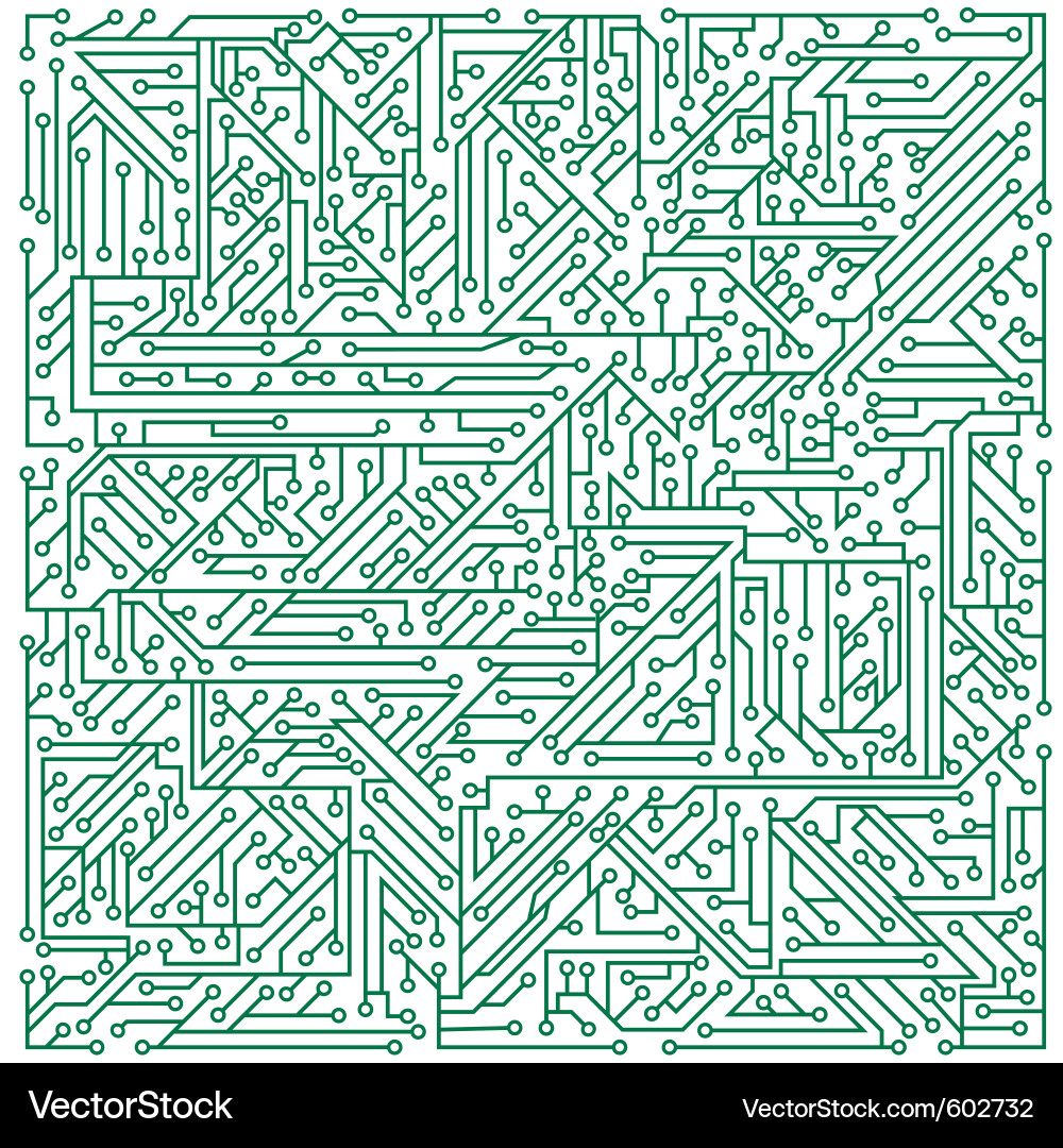 Complex Circuit Board Pattern Vector Image