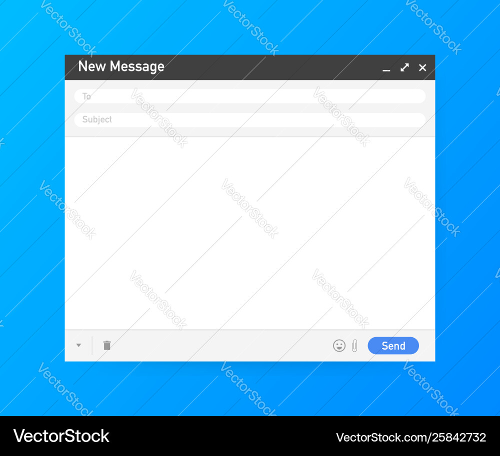 Email template blank e-mail browser window mail Email template blank e-mail browser window mail vector image