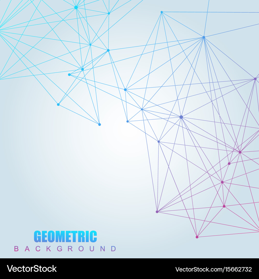 Geometric abstract background with connected line vector image