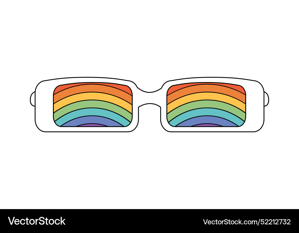 Groovy sunglasses with white frames of rectangular Groovy sunglasses with white frames of rectangular vector image