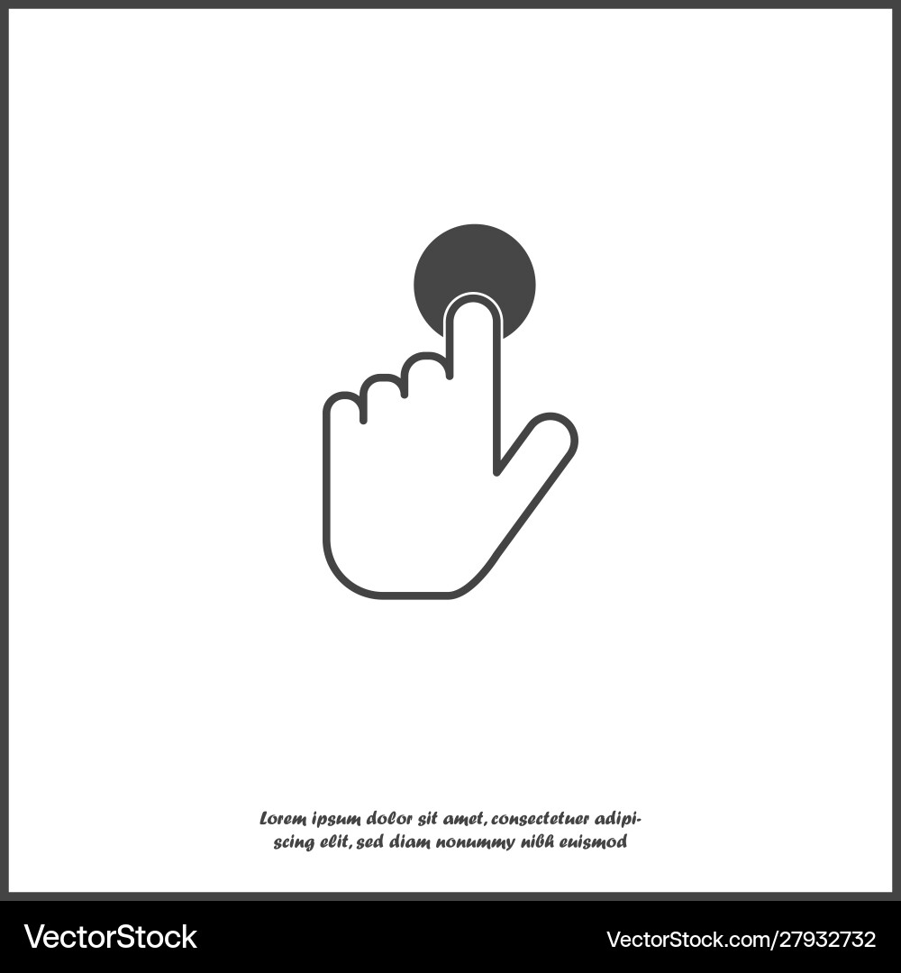 Hand clicks on button cursor icon Hand clicks on button cursor icon vector image