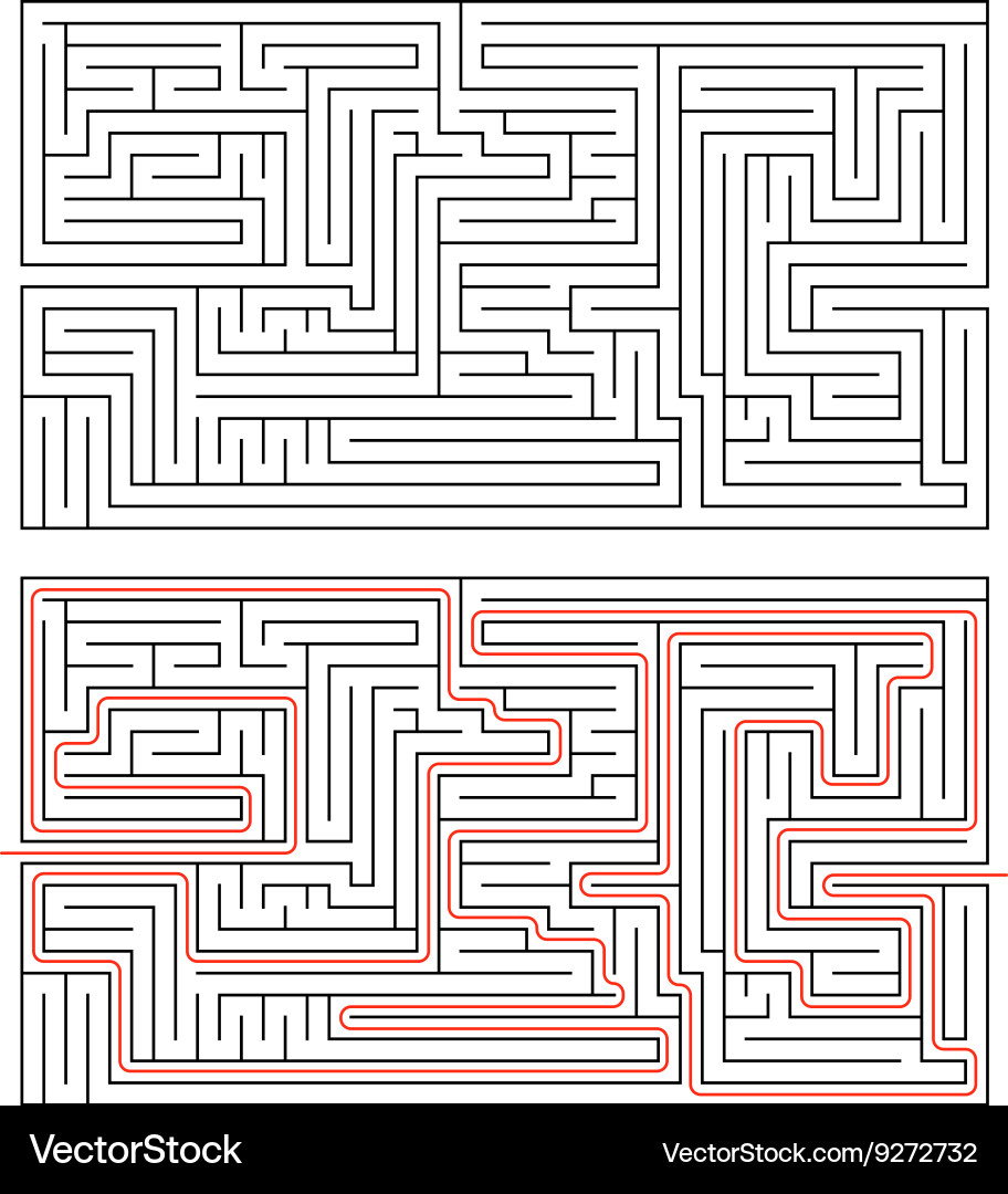 Intricate White Maze Puzzle Vector Image