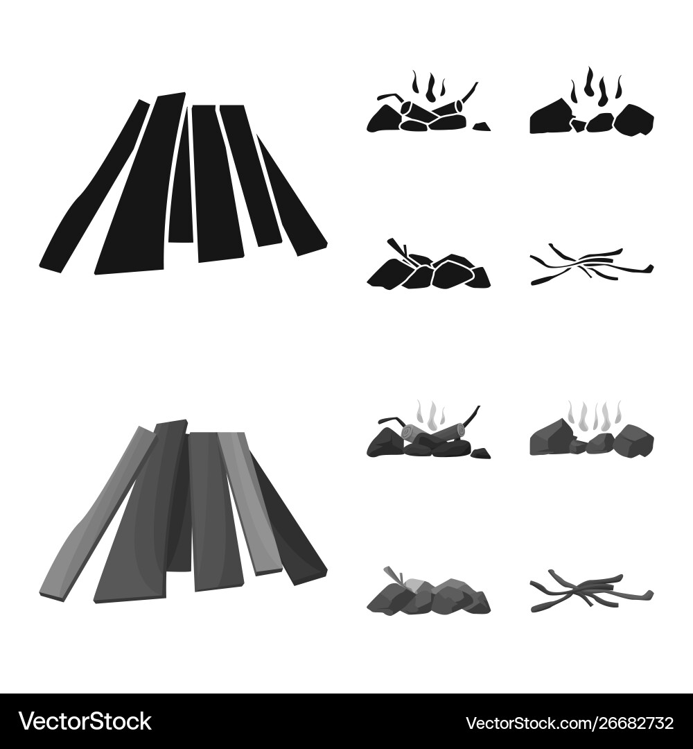 Isolated object material and logging sign set Vector Image