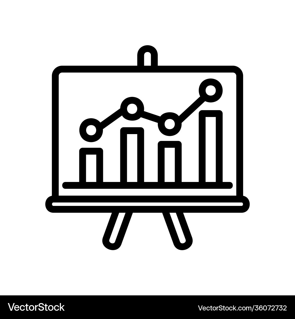Presentation icon in line style about marketing Presentation icon in line style about marketing vector image