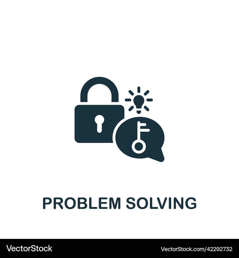 Problem solving icon monochrome simple business Problem solving icon monochrome simple business vector image