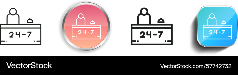 Receptionist icon thin linear regular and button Vector Image