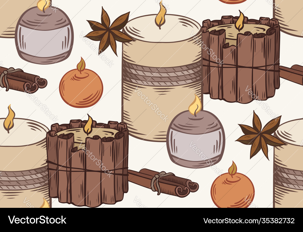 Seamless pattern with relax candles in row Seamless pattern with relax candles in row Vector Image