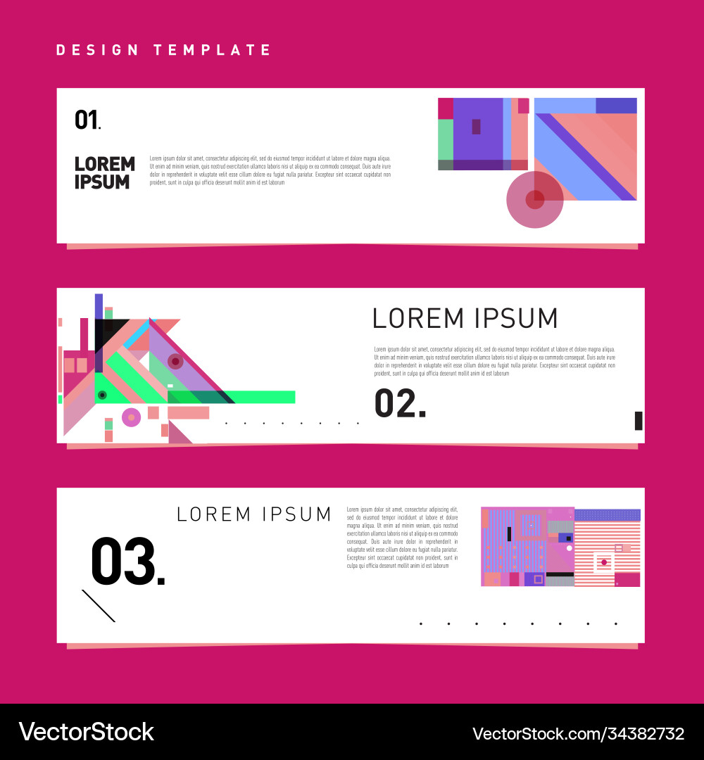 Set abstract banner web design template retro Set abstract banner web design template retro Vector Image