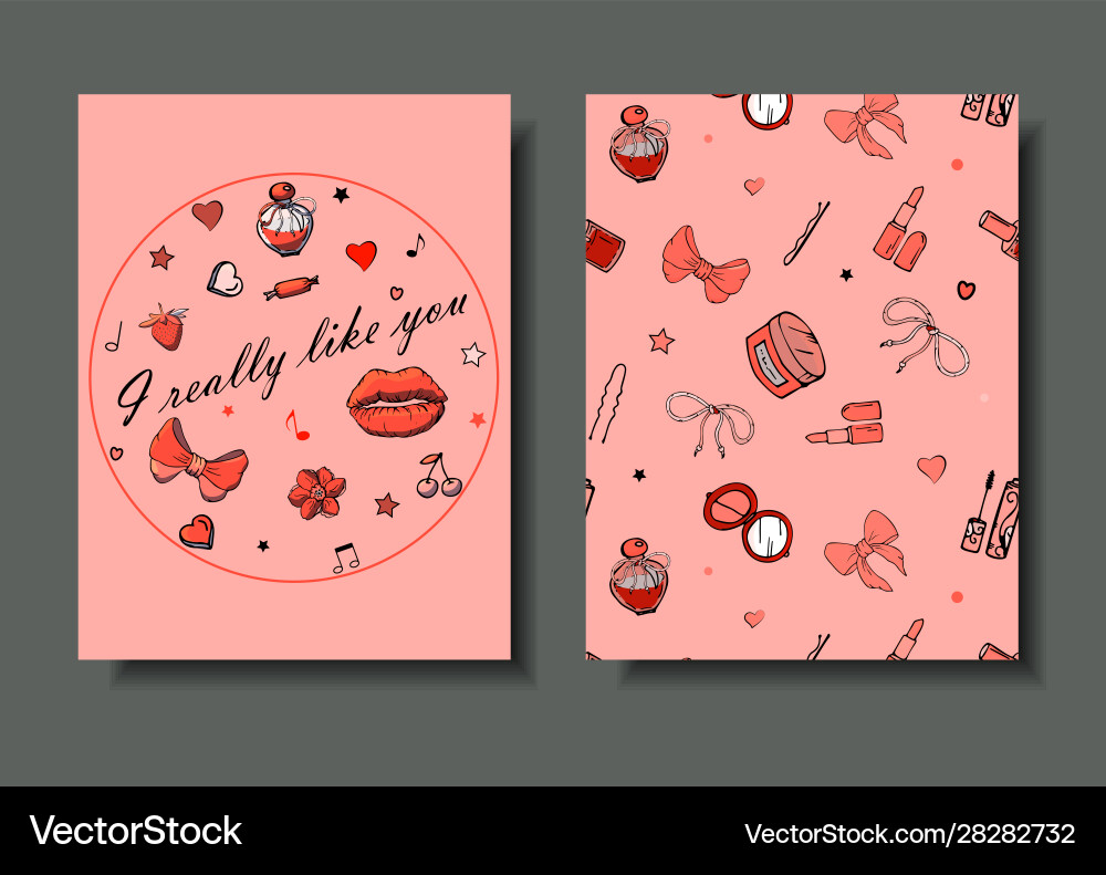 Set hand drawn templates fashion cards Set hand drawn templates fashion cards vector image