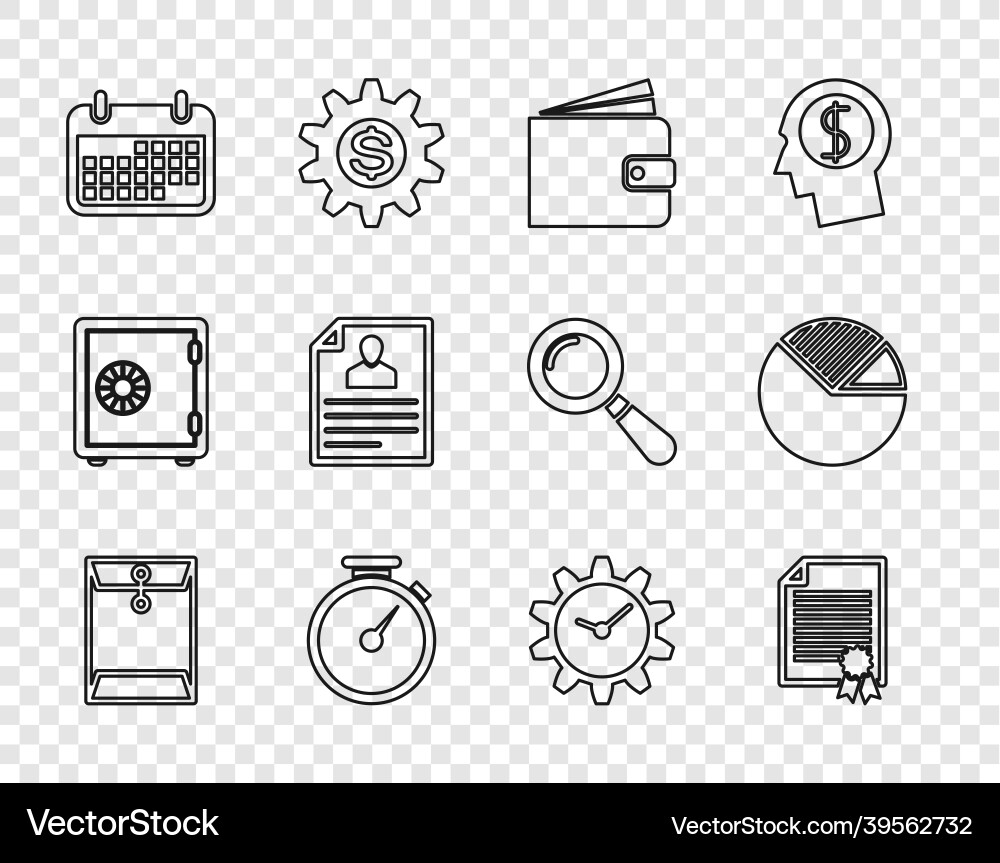 Set line envelope certificate template wallet Set line envelope certificate template wallet vector image