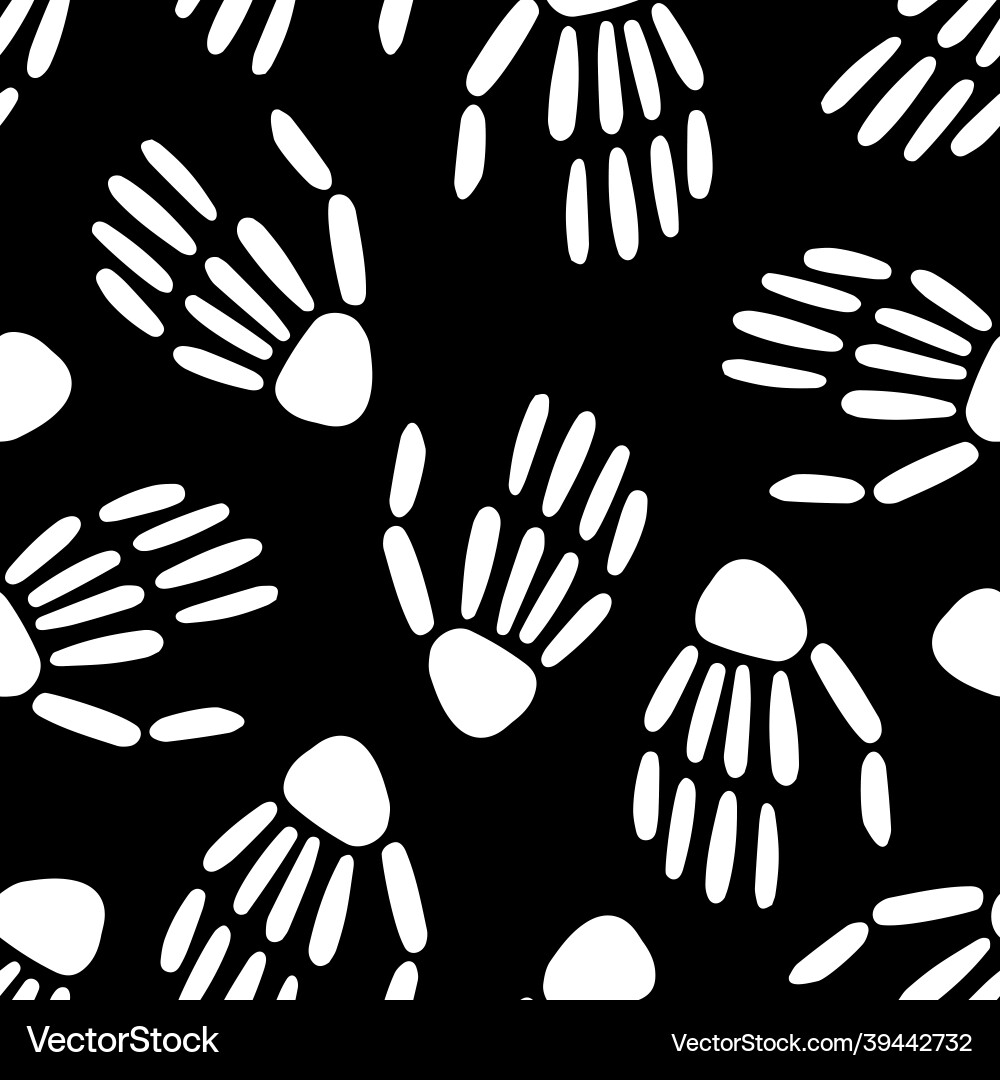 Skeleton hands seamless pattern bones Skeleton hands seamless pattern bones vector image