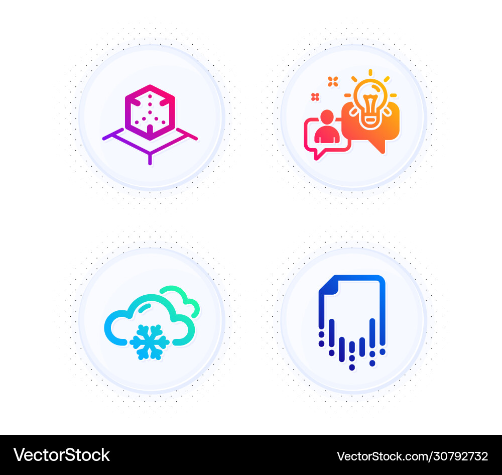 Snow weather augmented reality and idea icons set Snow weather augmented reality and idea icons set vector image