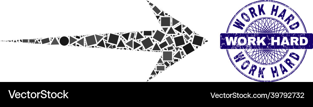 Strukturierte Arbeit harte Dichtung und geometrische Pfeil rechts Strukturierte Arbeit harte Dichtung und geometrische Pfeil rechts vektorbild