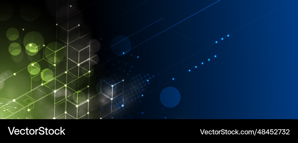 Technology banner design with hexagons abstract Technology banner design with hexagons abstract vector image