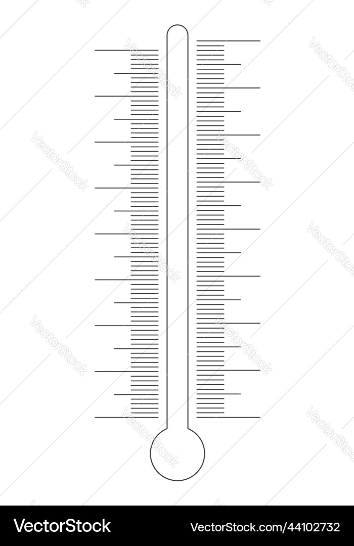 Vertical thermometer scale with markup and glass Vector Image