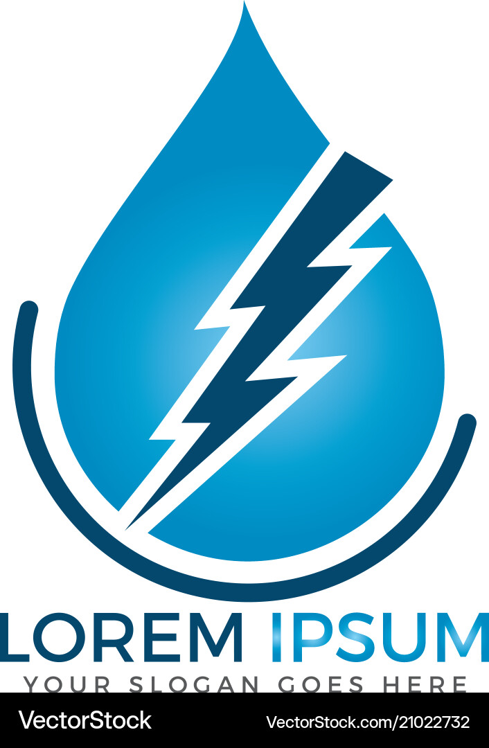 Water & Lightning Innovation Logo Vector Image