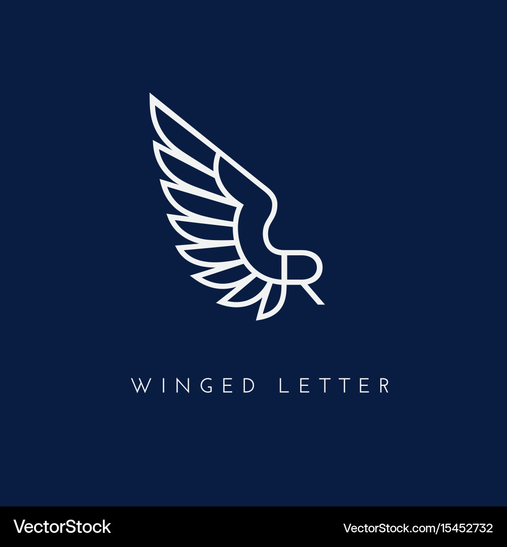Winged Letter R Winged R Symbol Royalty Free Vector Image - VectorStock