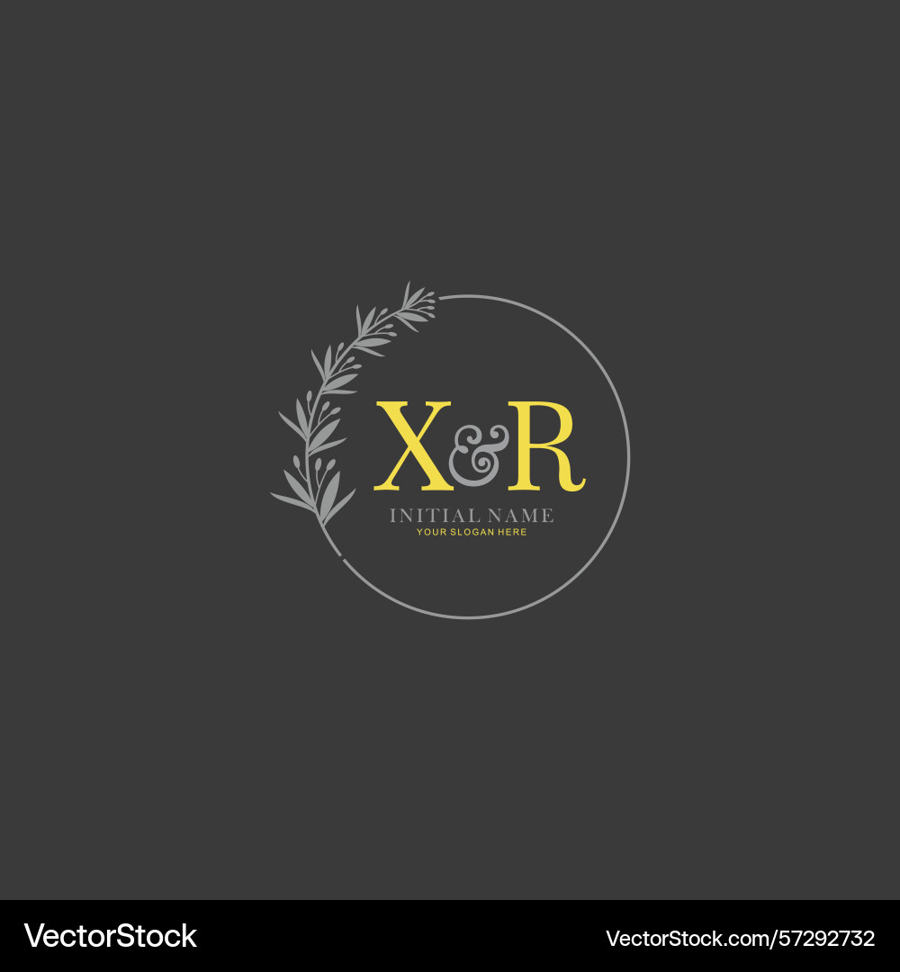 Xr initial logo templates with botanical elements Vector Image