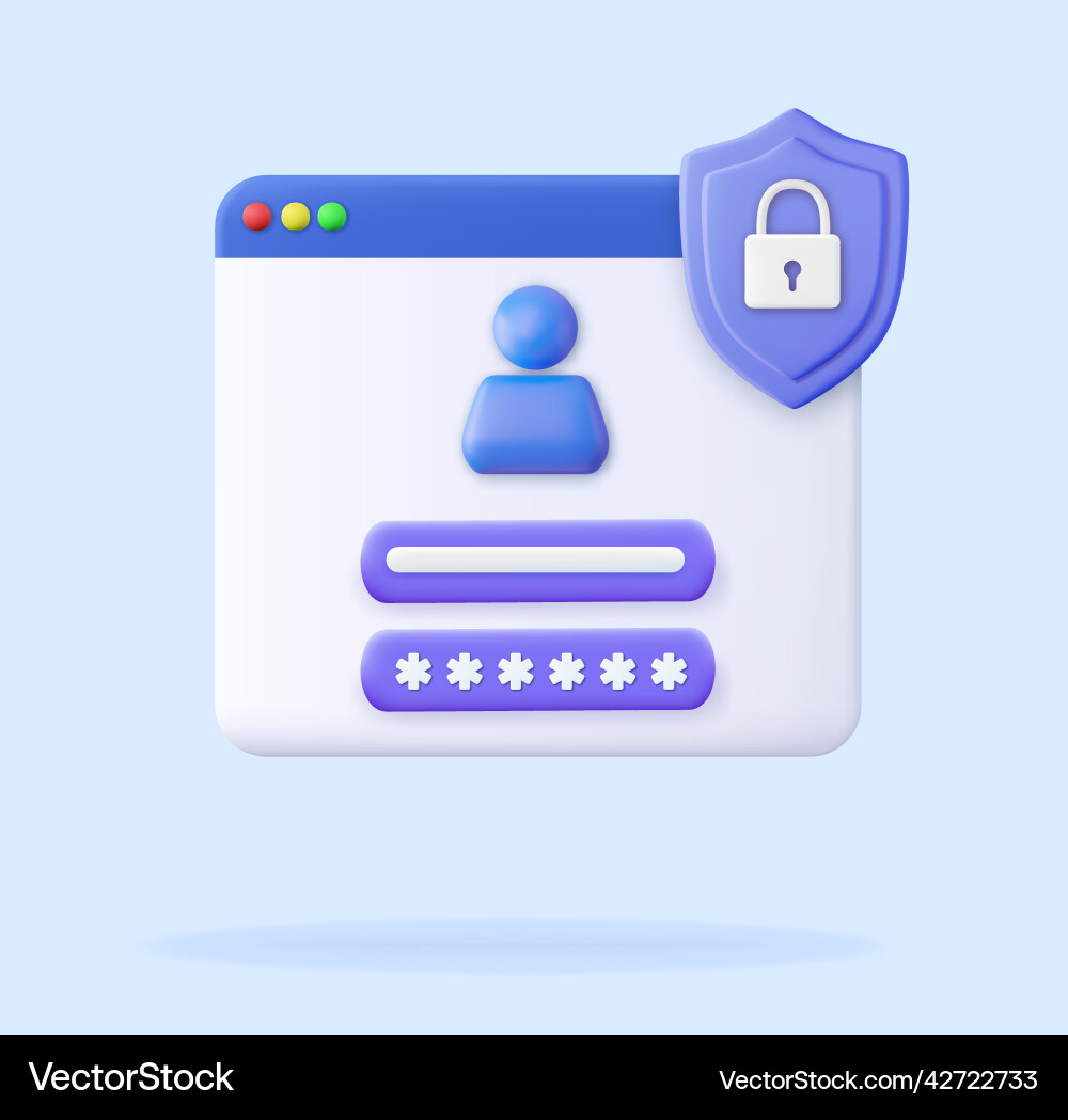 3d user login form page 3d user login form page vector image