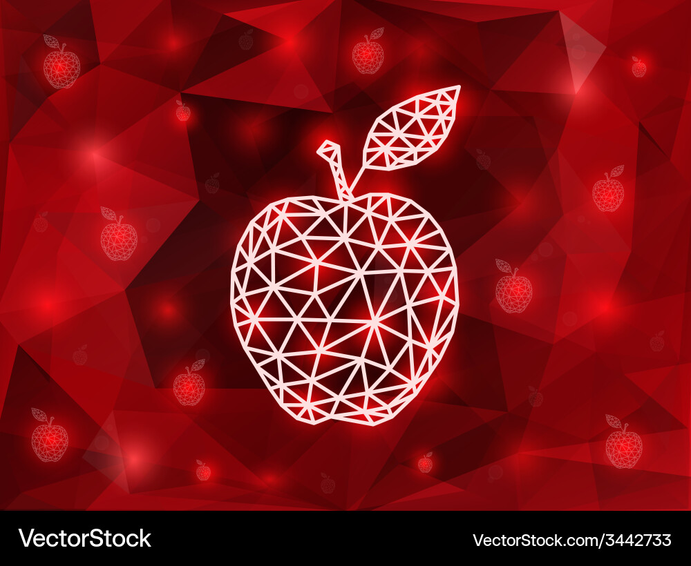 Abstract triangle apple with background vector image