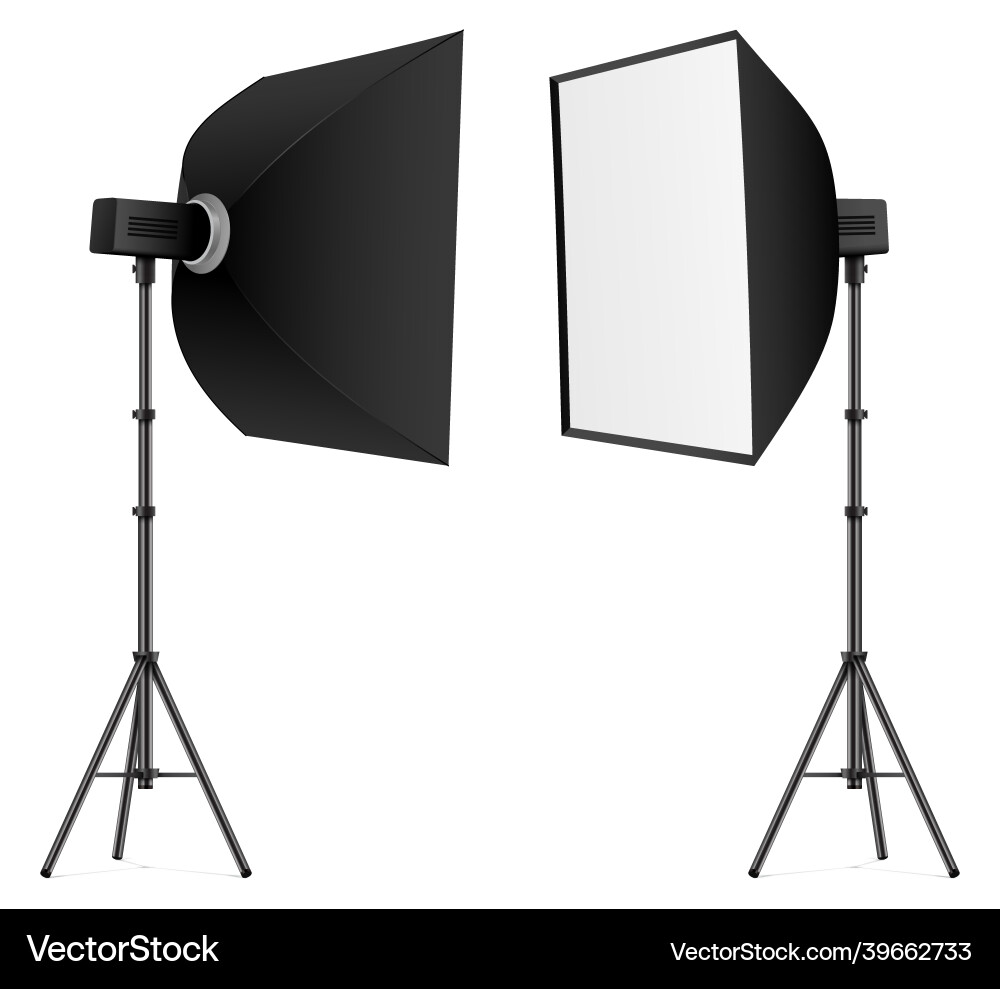 Black Softbox Studio Lighting Vector Image