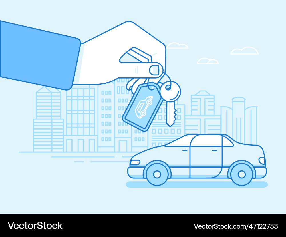Buying or renting a car concept Buying or renting a car concept vector image