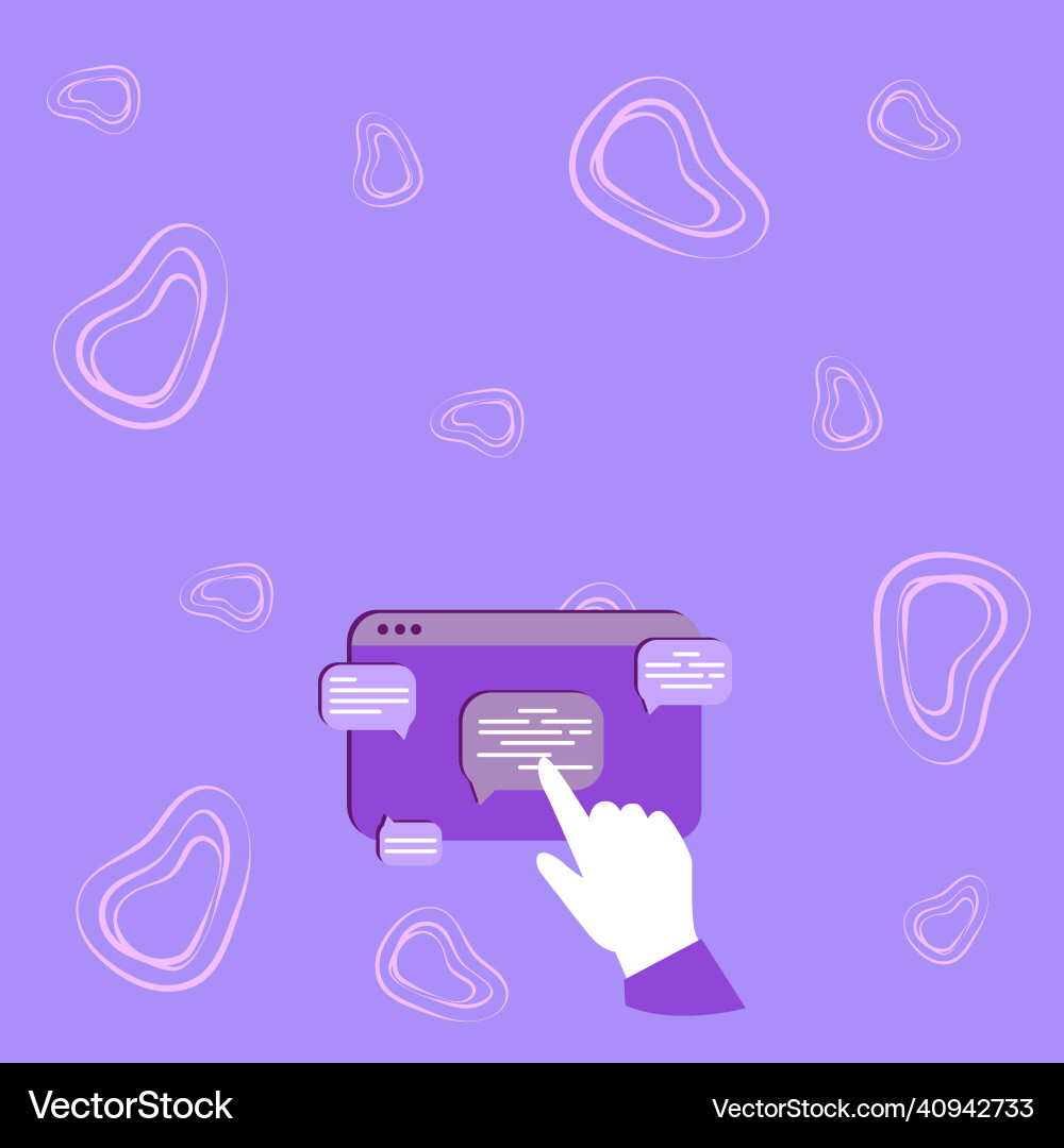 Hand showing graph growth pointing web browser Vector Image