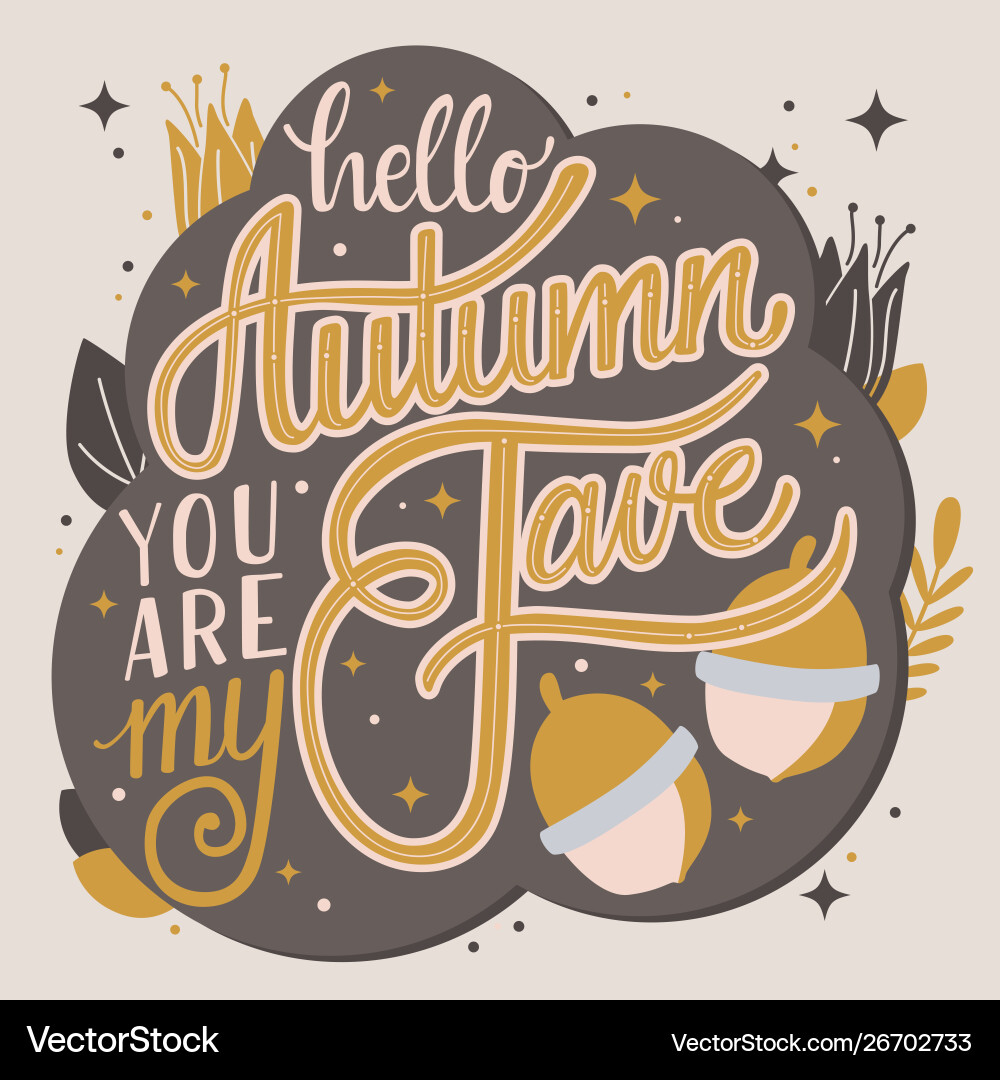 Herbst Sie sind meine fave Handschrift Typografie Herbst Sie sind meine fave Handschrift Typografie vektorbild