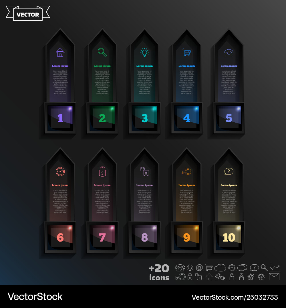 Infographic design list with colorful square Infographic design list with colorful square vector image