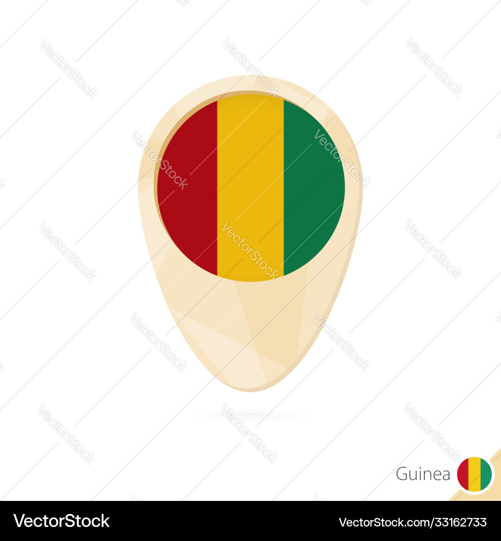Map pointer with flag guinea orange abstract Map pointer with flag guinea orange abstract vector image