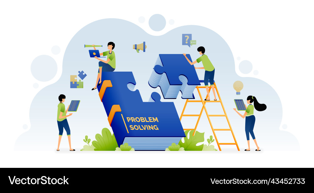 People learn to find solutions problems People learn to find solutions problems vector image