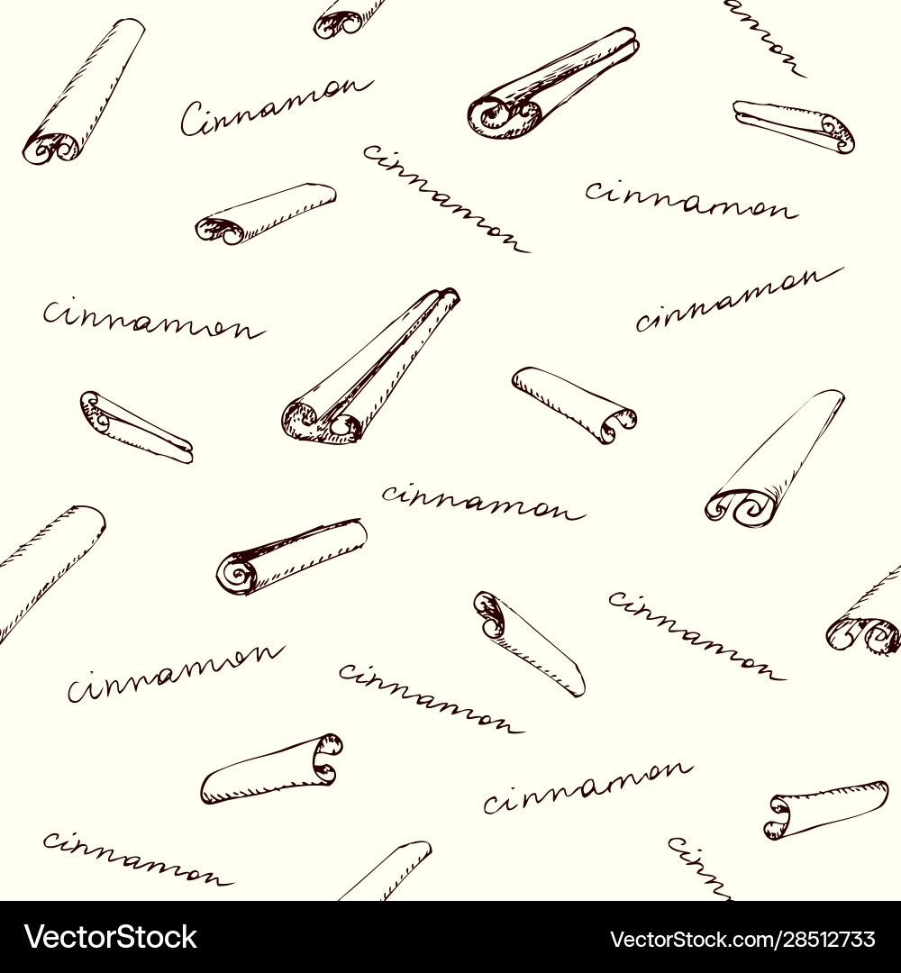 Seamless pattern with cinnamon image Seamless pattern with cinnamon image vector image