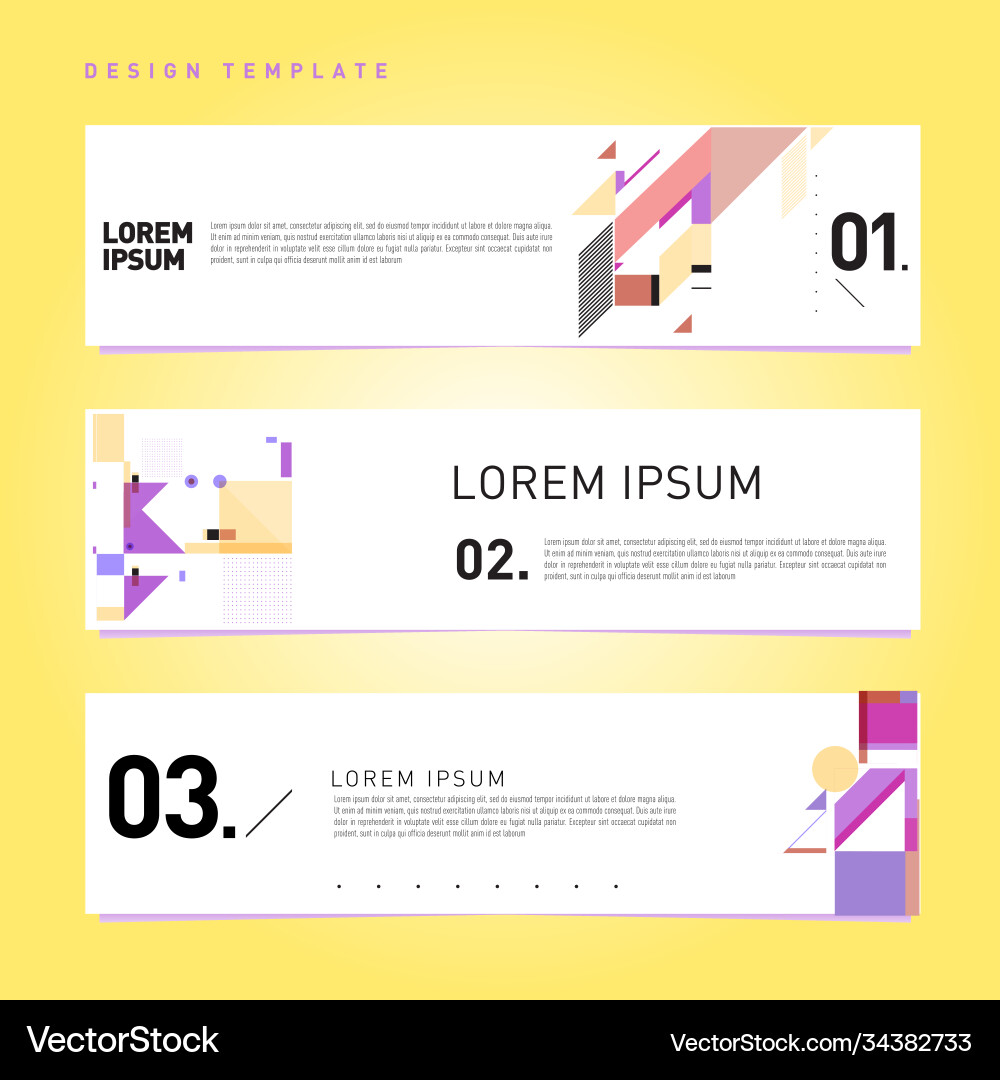 Set abstract banner web design template retro Vector Image